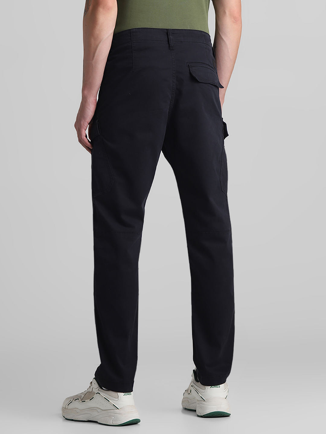 Black Mid Rise Cargo Pants