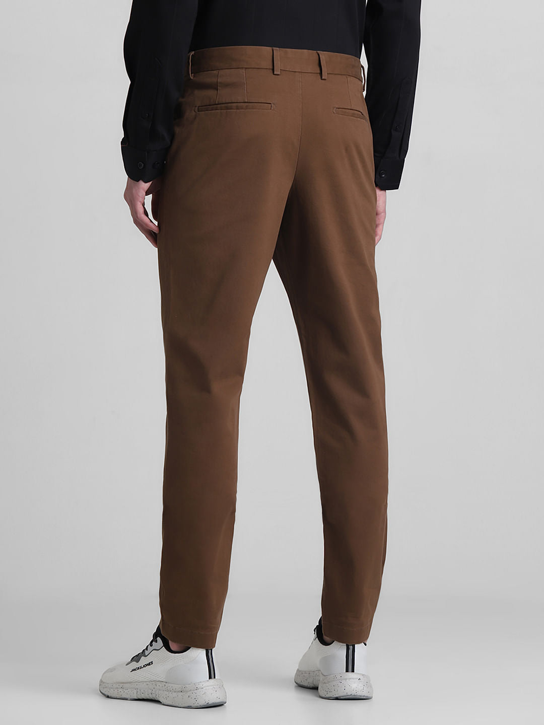 Brown Mid Rise Slim Fit Pants