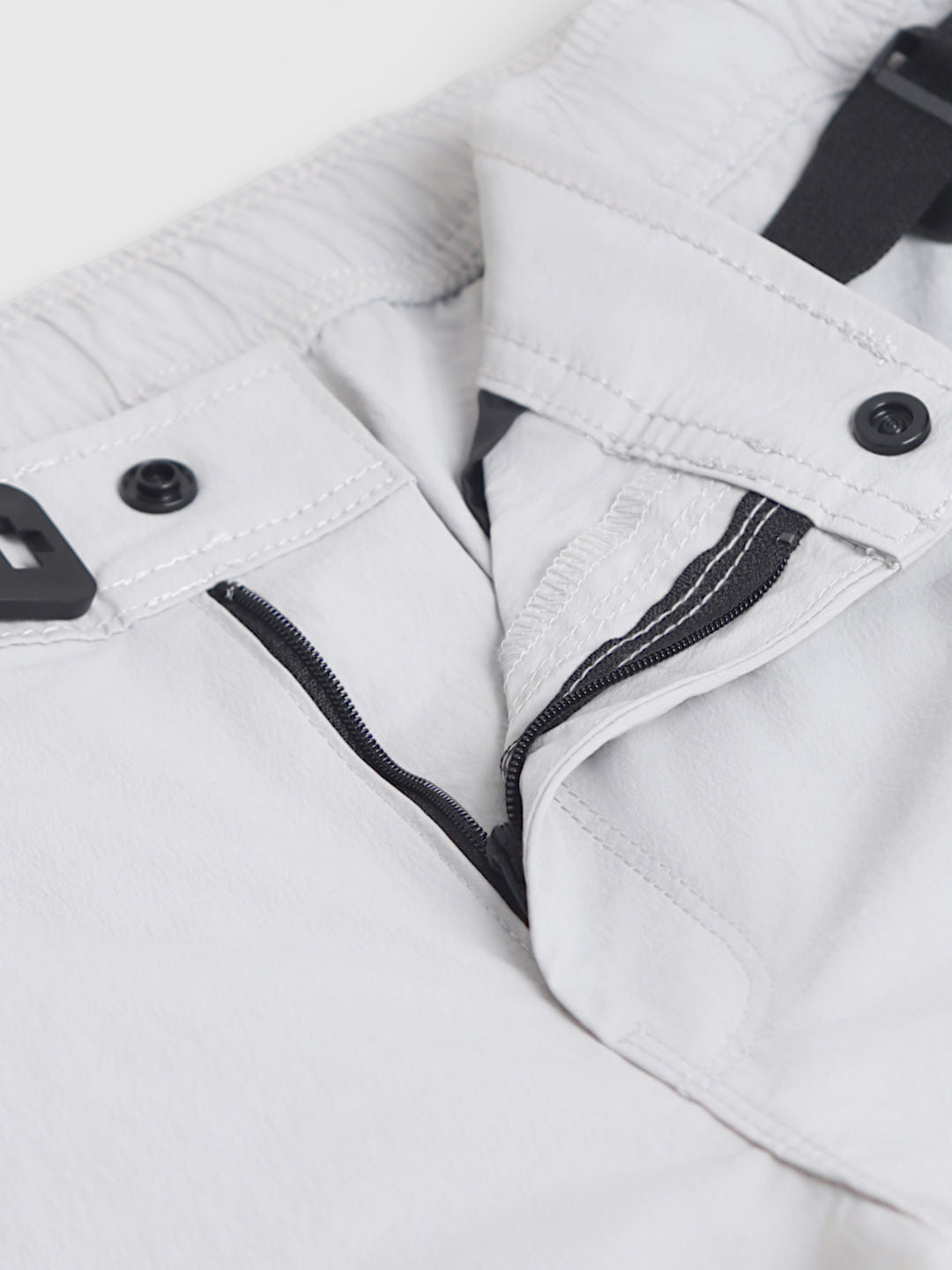 Grey Low Rise Cargo Shorts