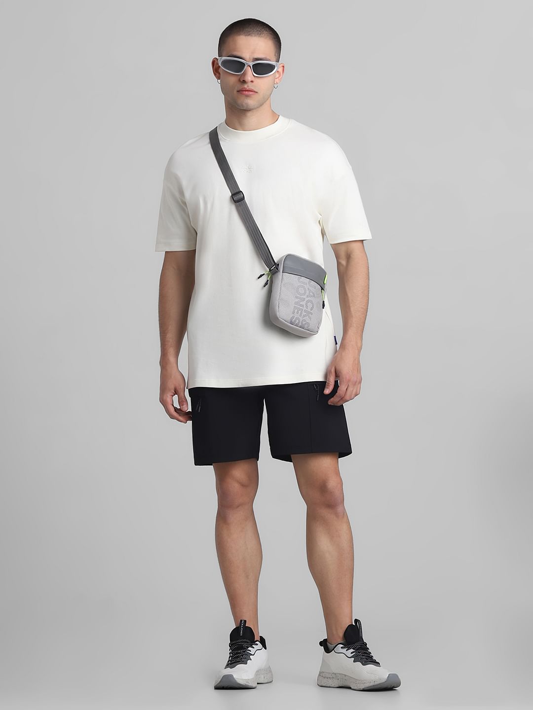 Black Low Rise Cargo Shorts