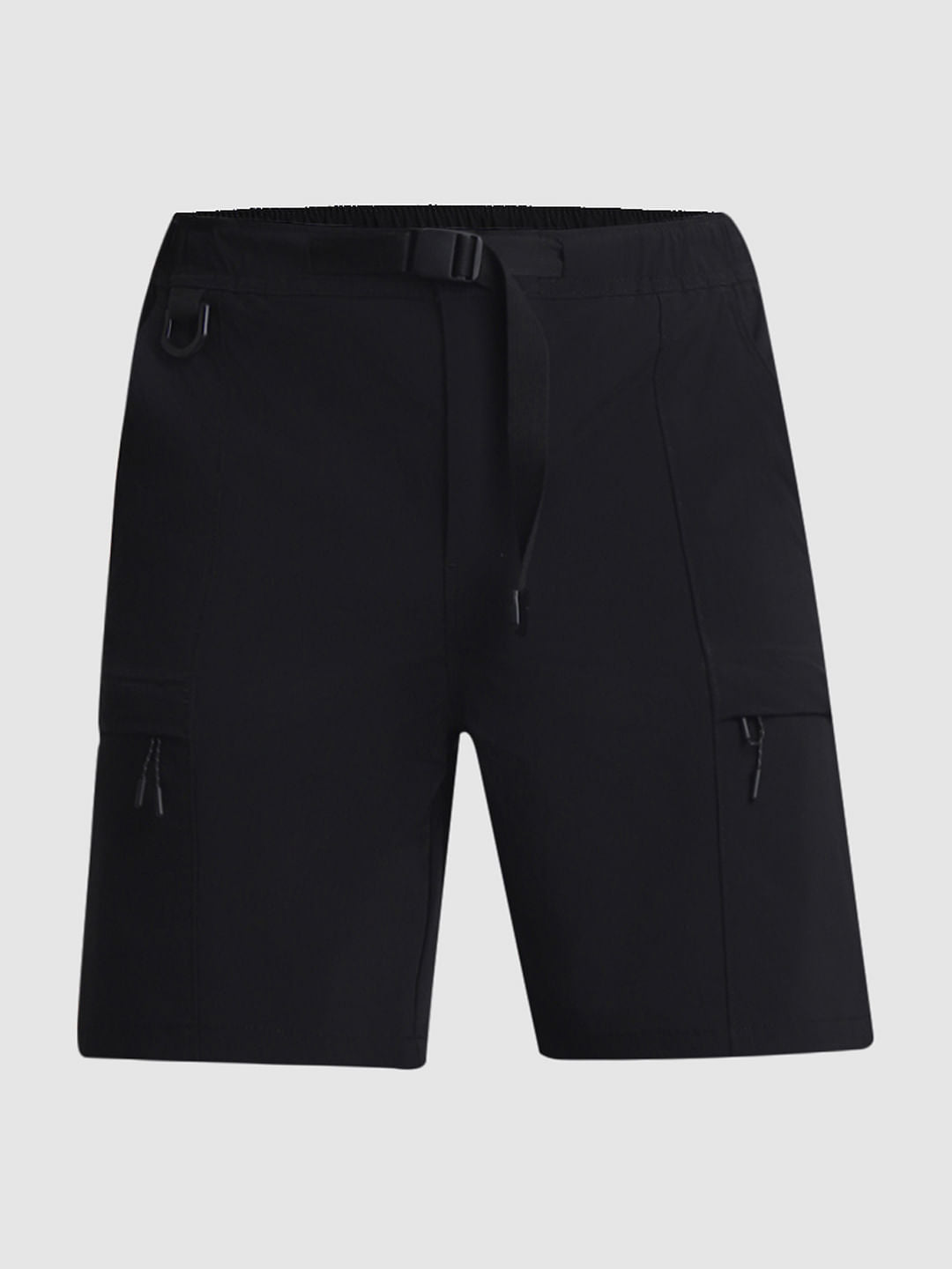 Black Low Rise Cargo Shorts