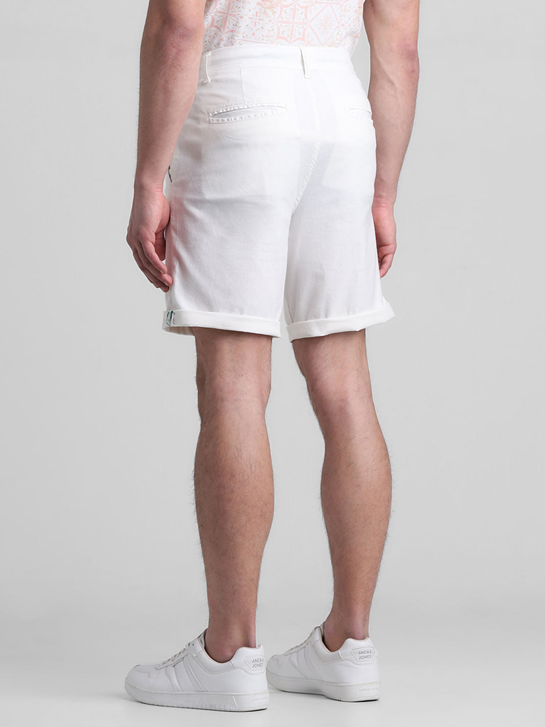 White Regular Fit Chino Shorts