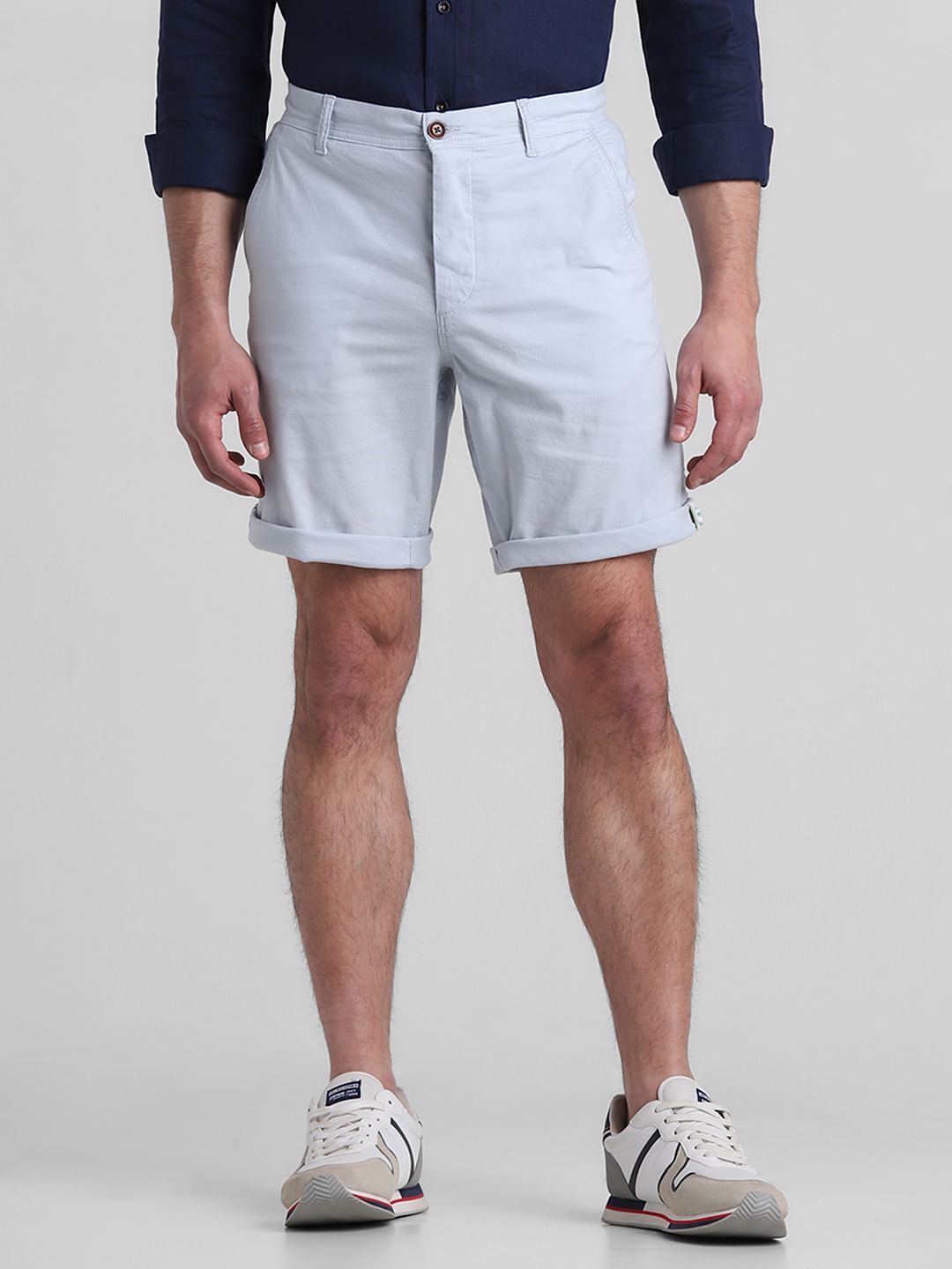 Light Blue Regular Fit Chino Shorts