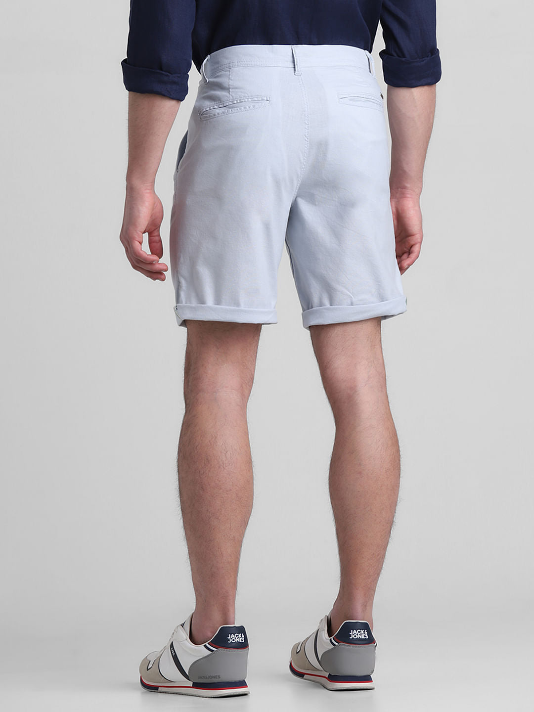 Light Blue Regular Fit Chino Shorts