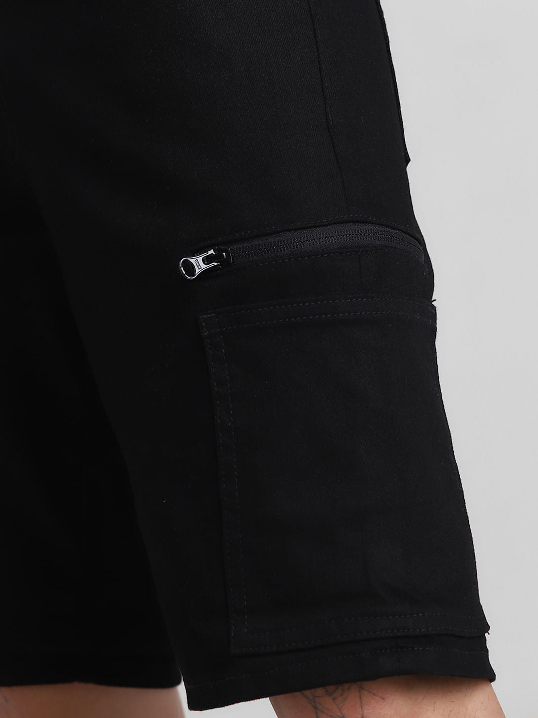Black Plain Coloured Shorts