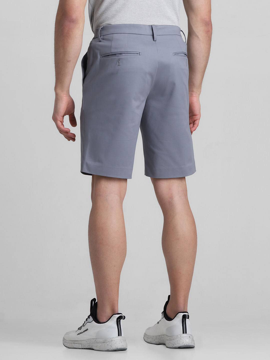 Blue Mid Rise Chino Shorts