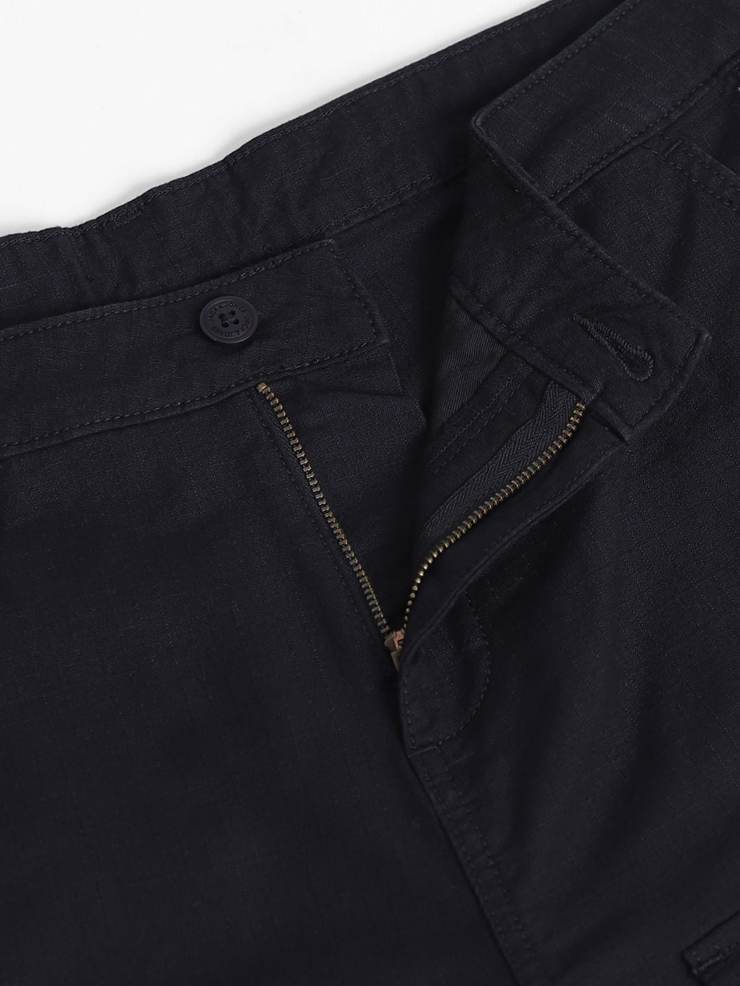 Black Low Rise Slim Fit Cargo Shorts