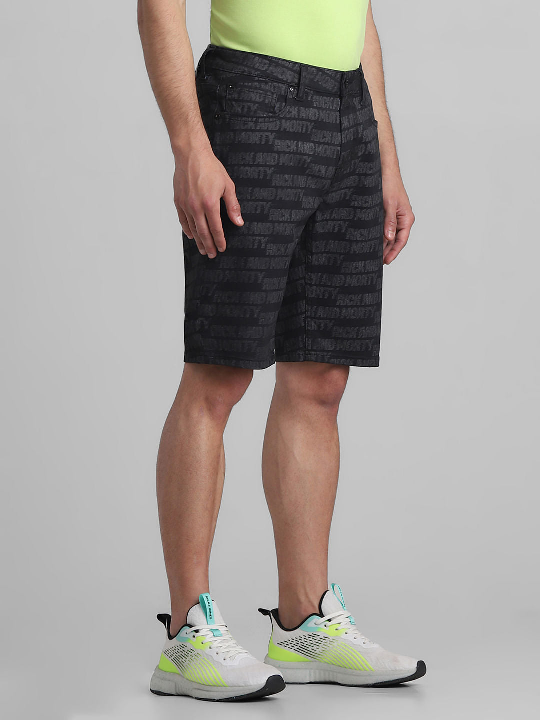 RICK & MORTY Black Printed Co-ord Set Shorts