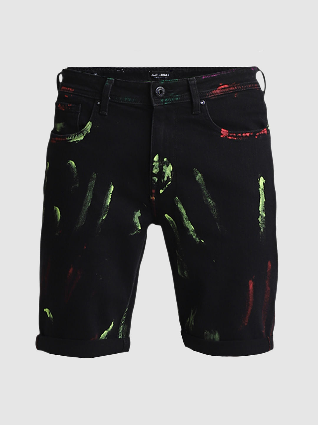 Black Paint Print Co-ord Set Shorts