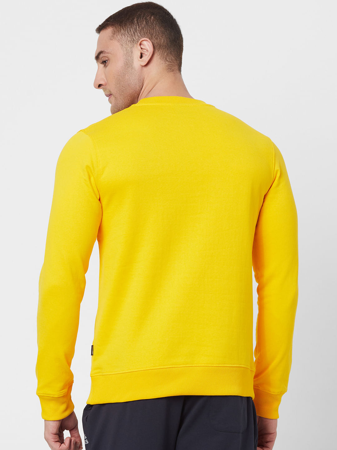 Bright Yellow Logo Print Sweatshirt