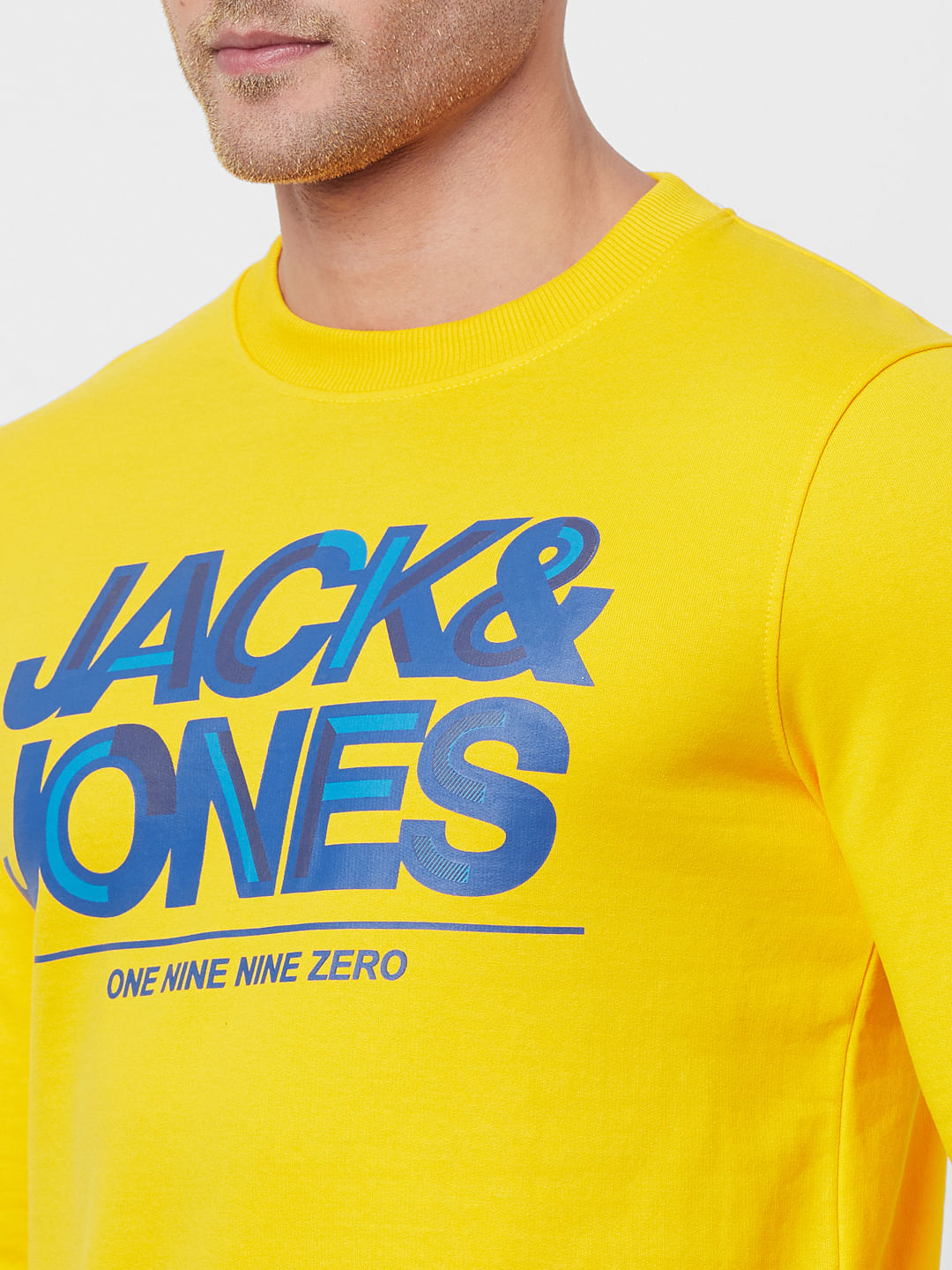 Bright Yellow Logo Print Sweatshirt