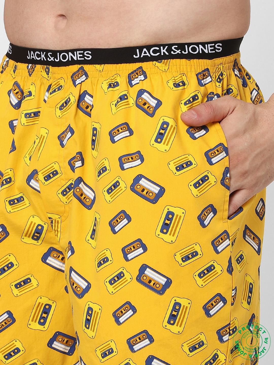 Yellow Cassette Print Boxers