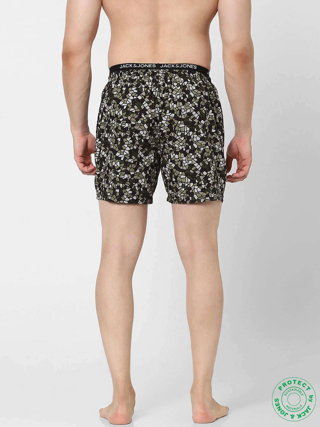 Green Mosaic Print Boxers