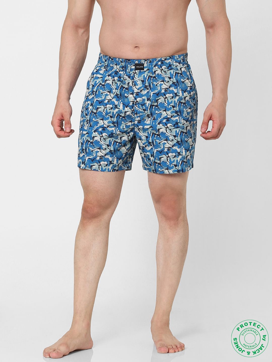 Blue Abstract Printed Boxers