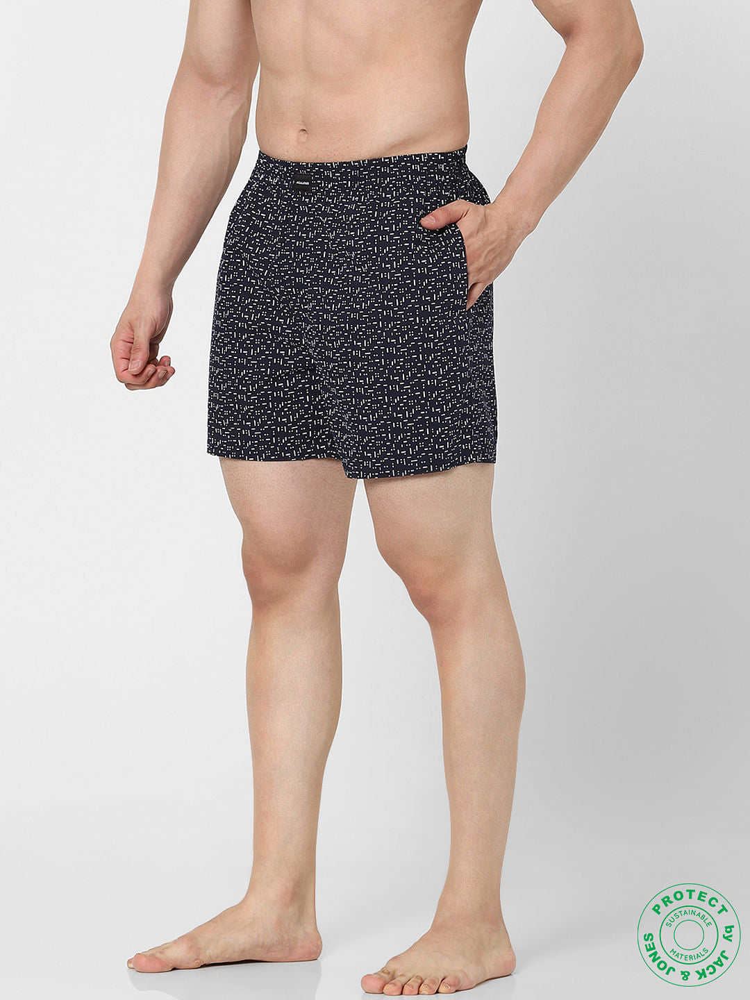 Navy Blue Printed Boxers