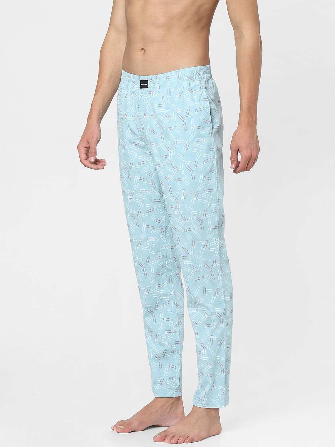 Blue Paperclip Print Pyjamans