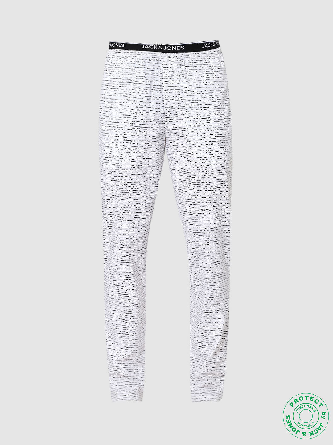 Blue Mid Rise Paper Clip Print Pyjamas