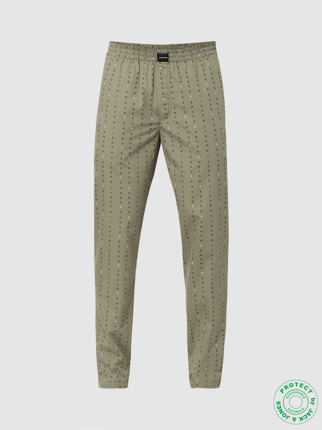 Green Mid Rise Logo Print Pyjamas