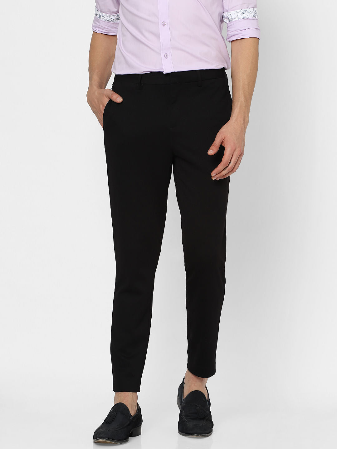 Black Mid Rise Trousers