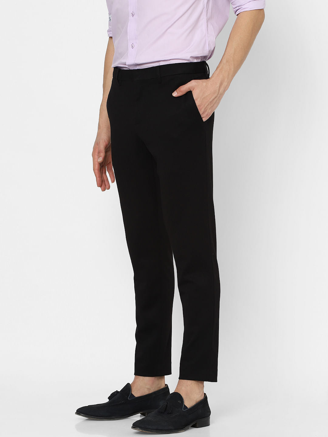 Black Mid Rise Trousers