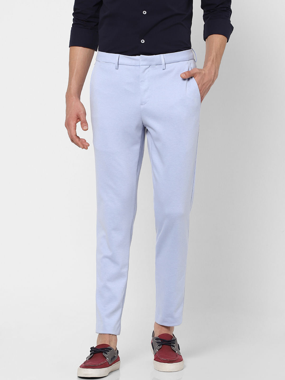 Blue Mid Rise Trousers