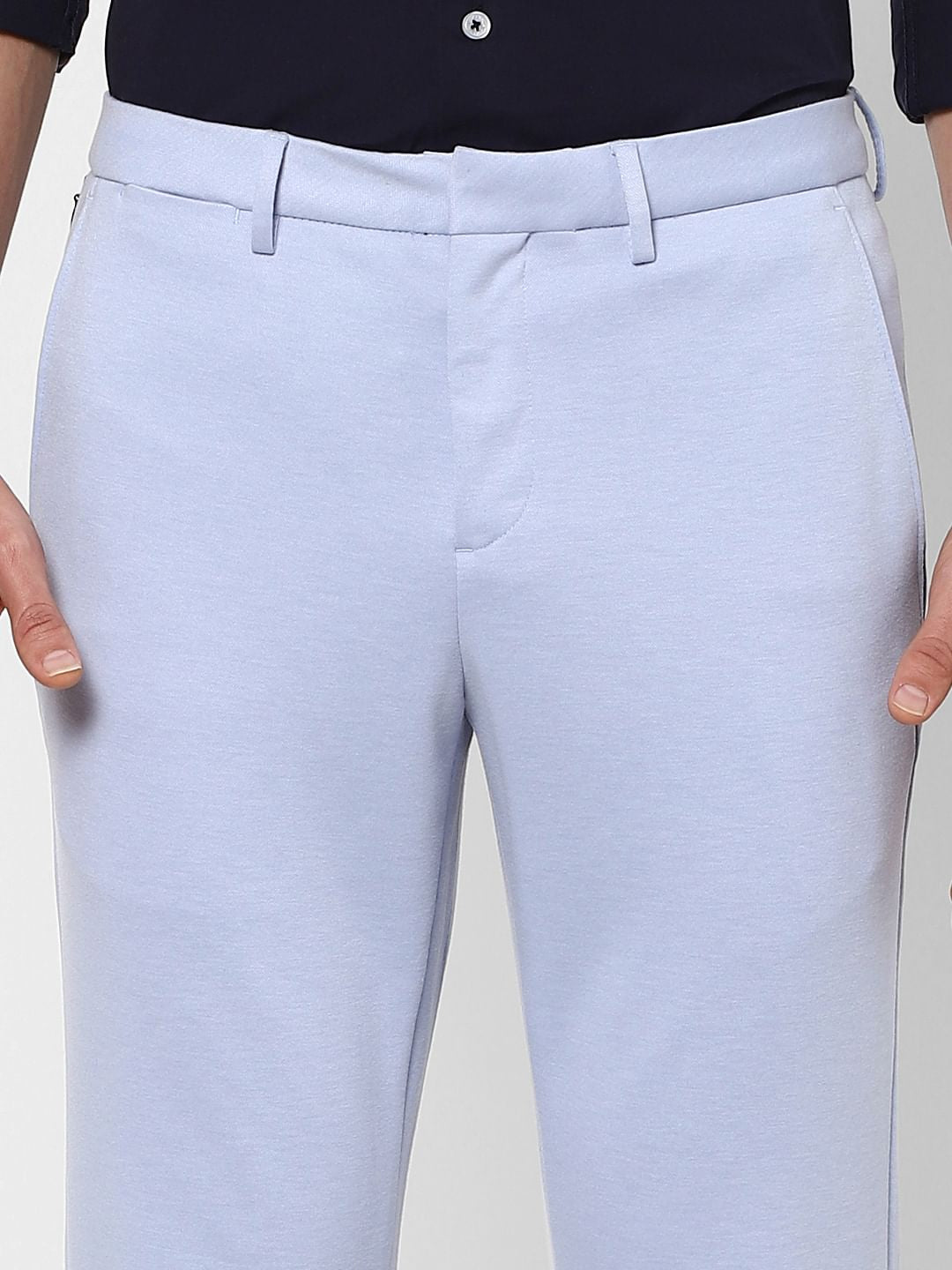 Blue Mid Rise Trousers