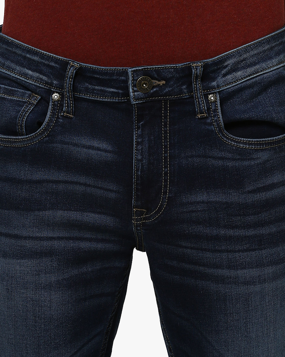Blue Low Rise Ben Washed Skinny Fit Jeans