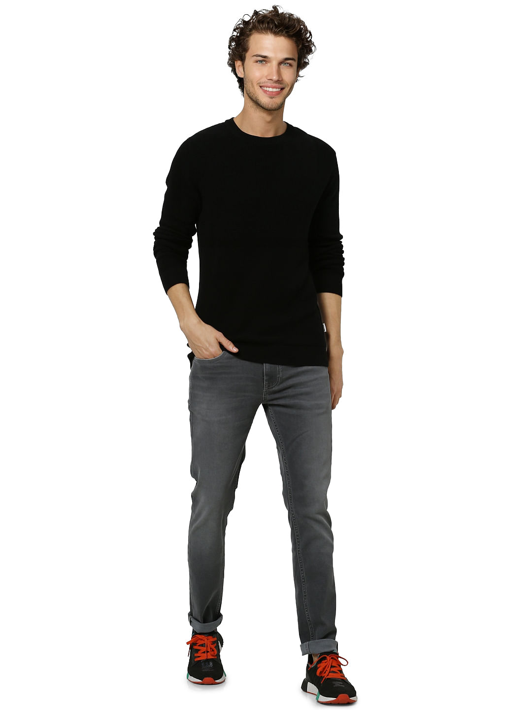 Grey Low Rise Ben Washed Skinny Fit Jeans
