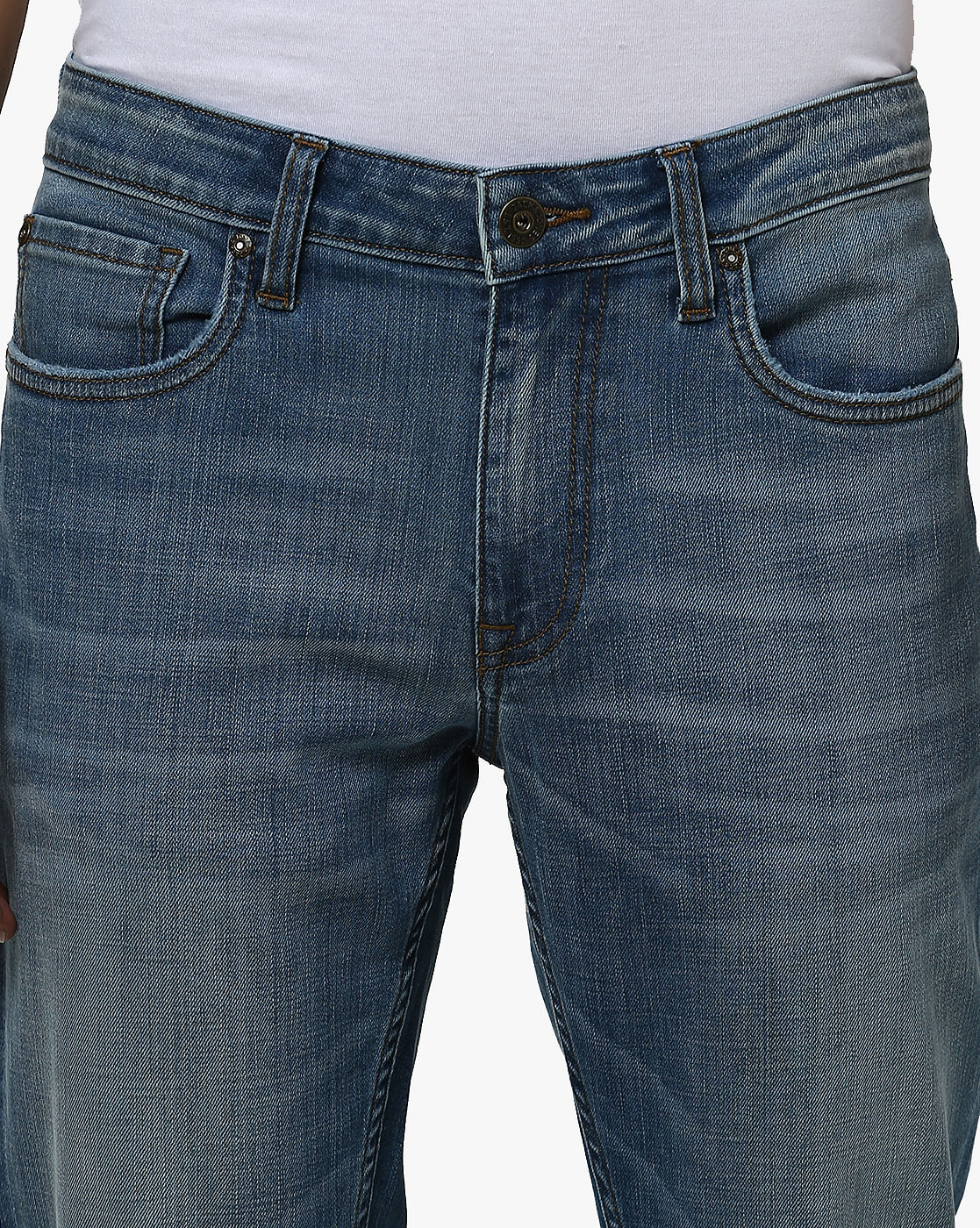 Blue Low Rise Ben Washed Skinny Fit Jeans