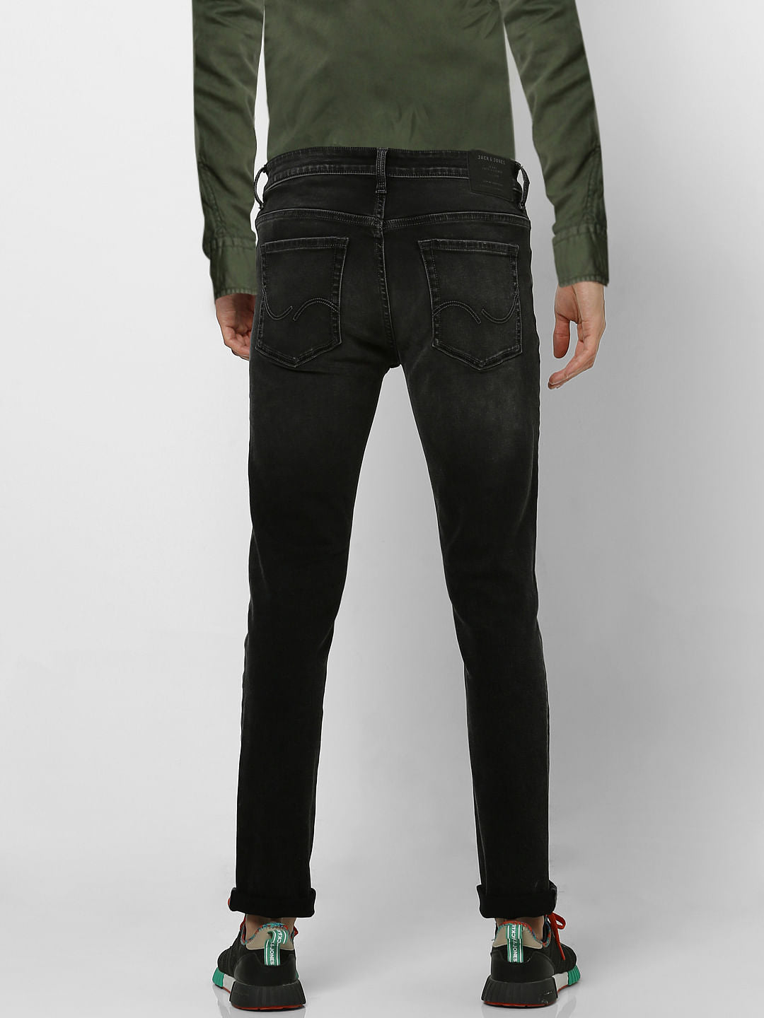 Black Low Rise Ben Distressed Skinny Fit Jeans