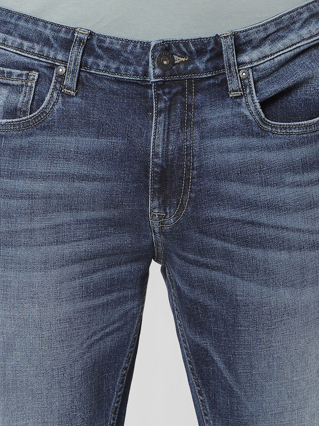 Blue Low Rise Ben Washed Skinny Fit Jeans