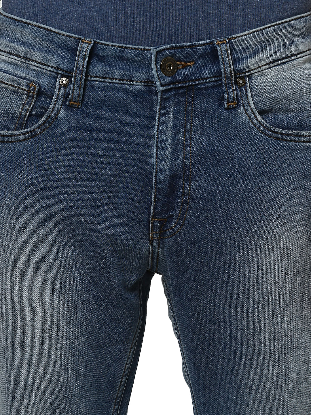 Blue Low Rise Ben Washed Skinny Fit Jeans