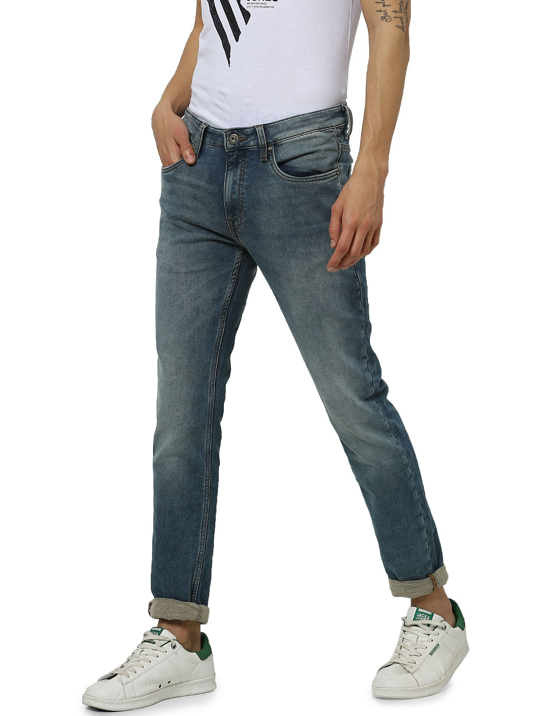 Light Blue Low Rise Ben Washed Skinny Fit Jeans