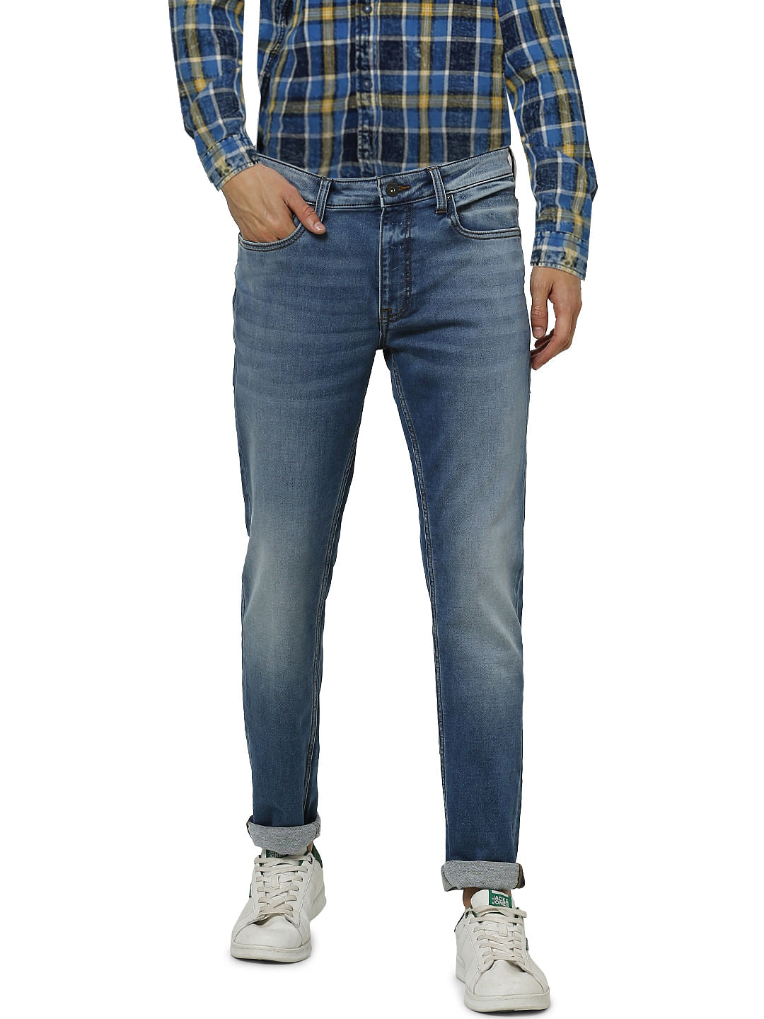 Light Blue Low Rise Ben Washed Skinny Fit Jeans