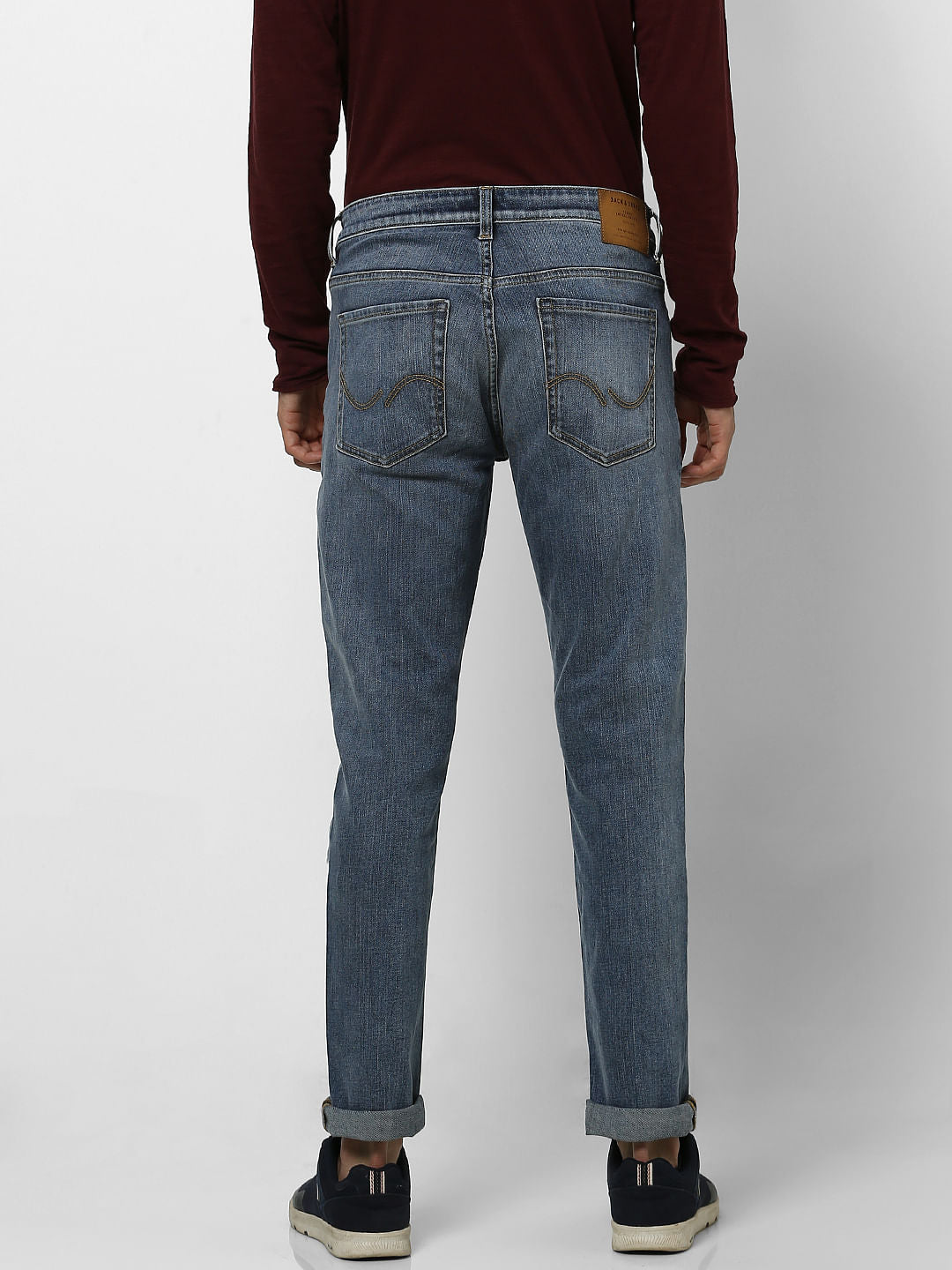 Blue Low Rise Ben Washed Skinny Fit Jeans