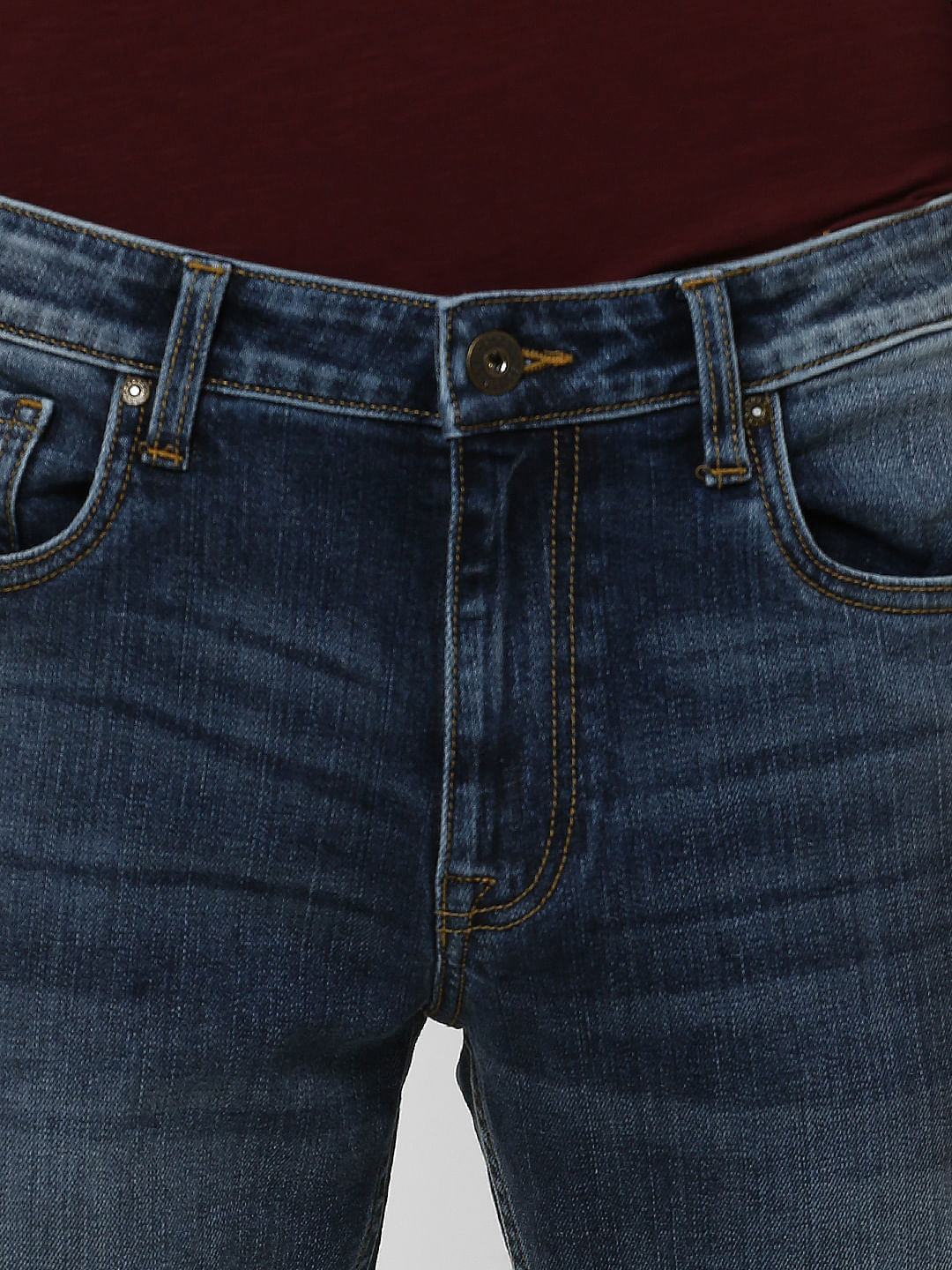 Blue Low Rise Ben Washed Skinny Fit Jeans