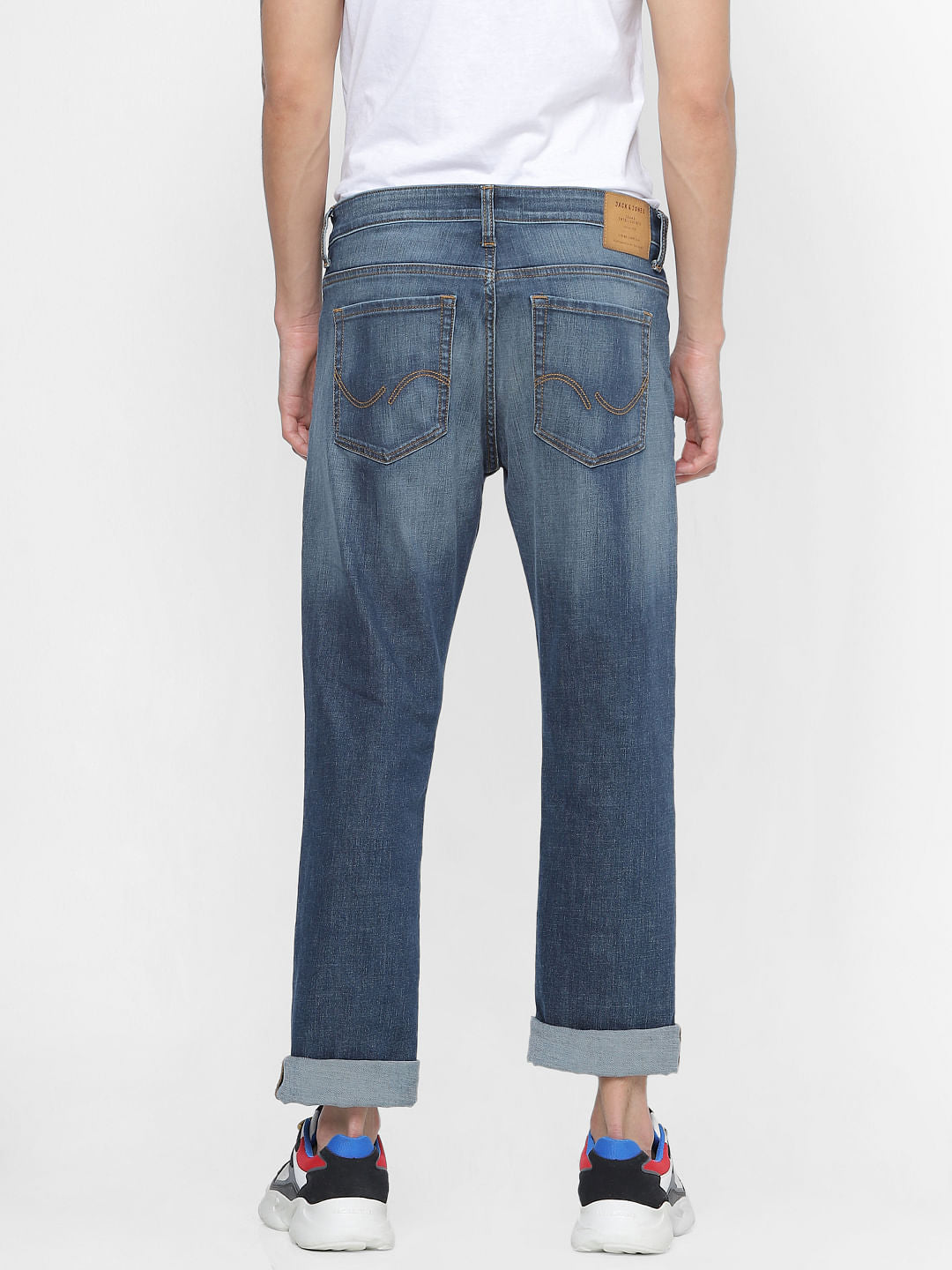 Blue Low Rise Clark Regular Fit Jeans