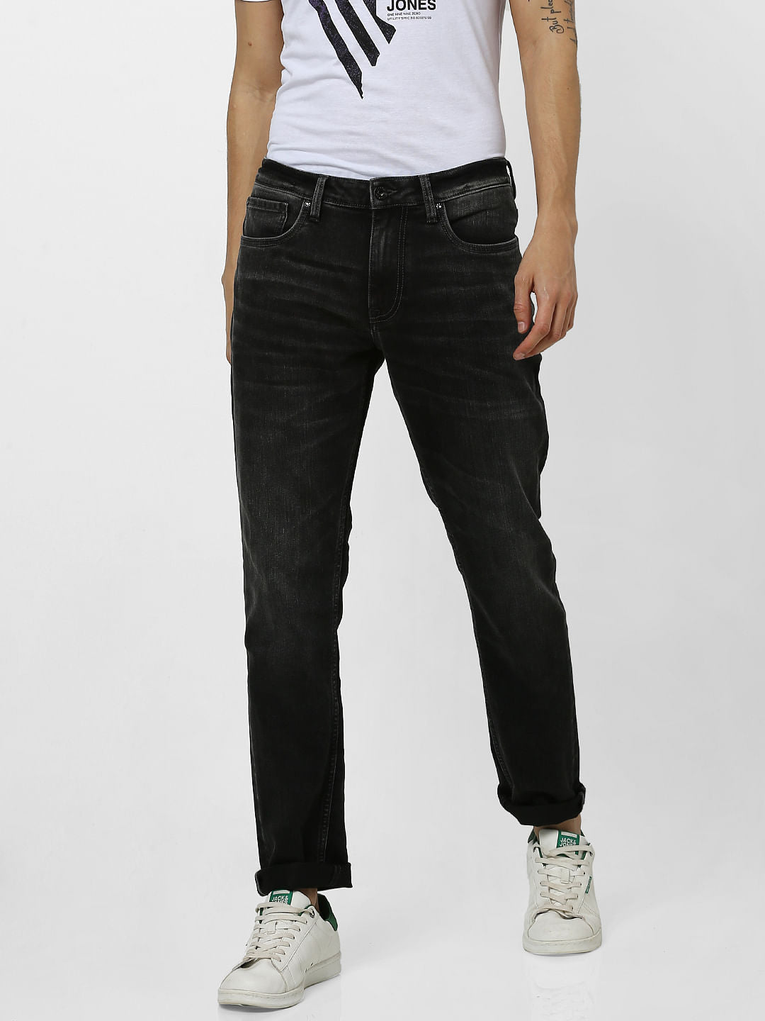 Black Low Rise Glenn Slim Fit Jeans