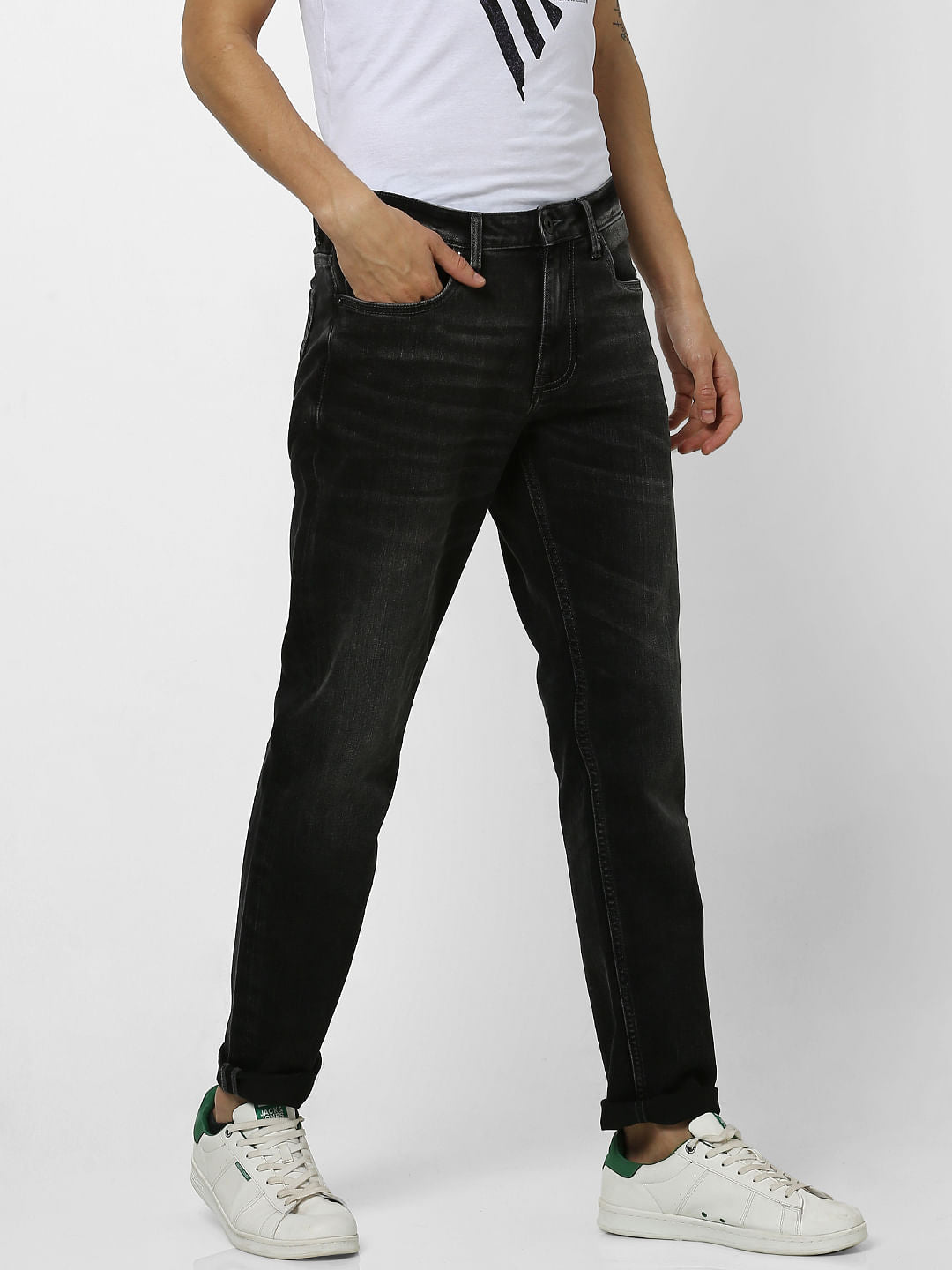Black Low Rise Glenn Slim Fit Jeans