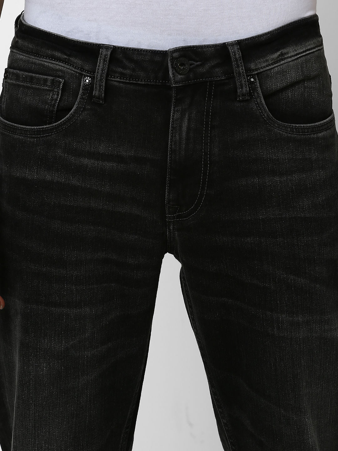 Black Low Rise Glenn Slim Fit Jeans