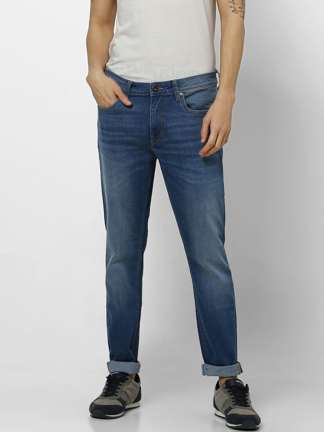 Dark Blue Low Rise Glenn Slim Fit Jeans