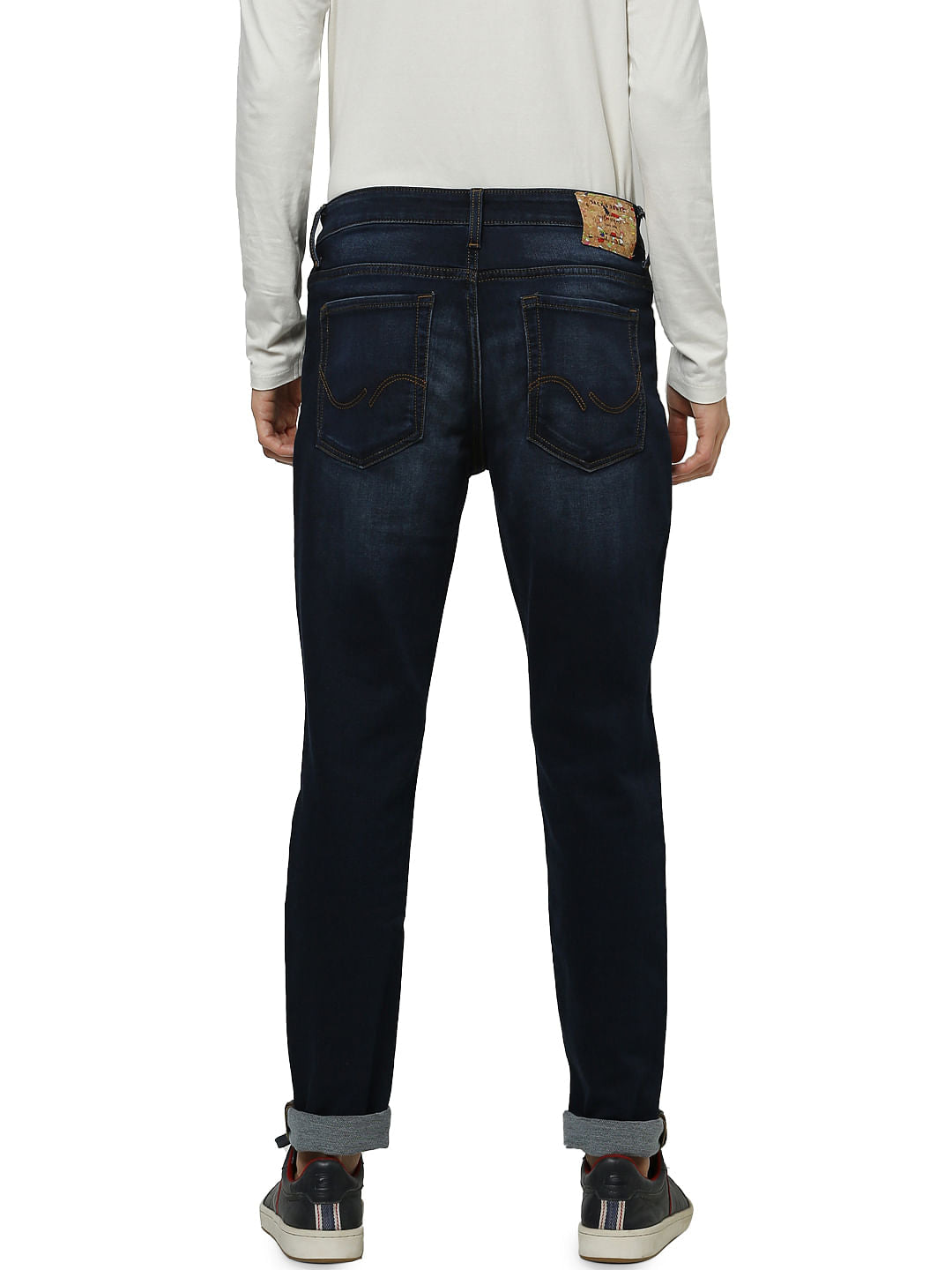Blue Low Rise Glenn Distressed Slim Fit Jeans