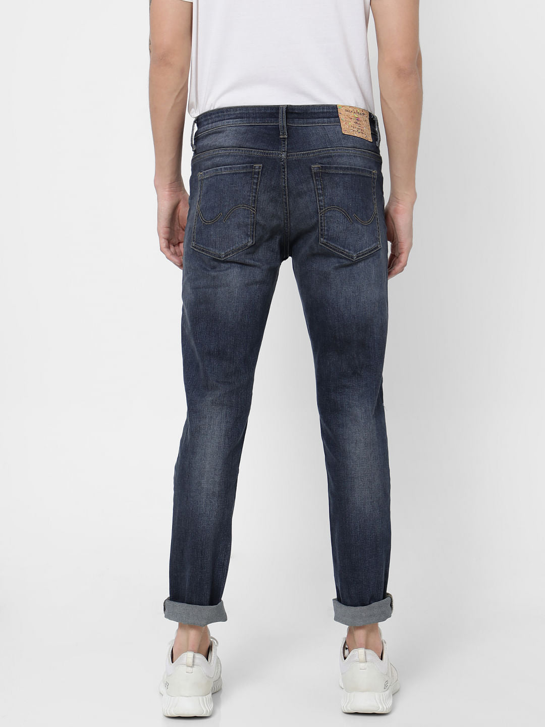 Blue Low Rise Washed Glenn Slim Fit Jeans