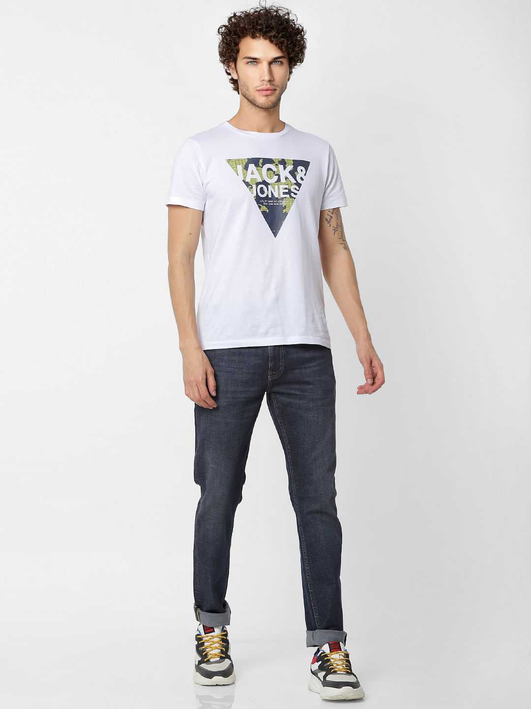 Blue Low Rise Washed Glenn Slim Fit Jeans