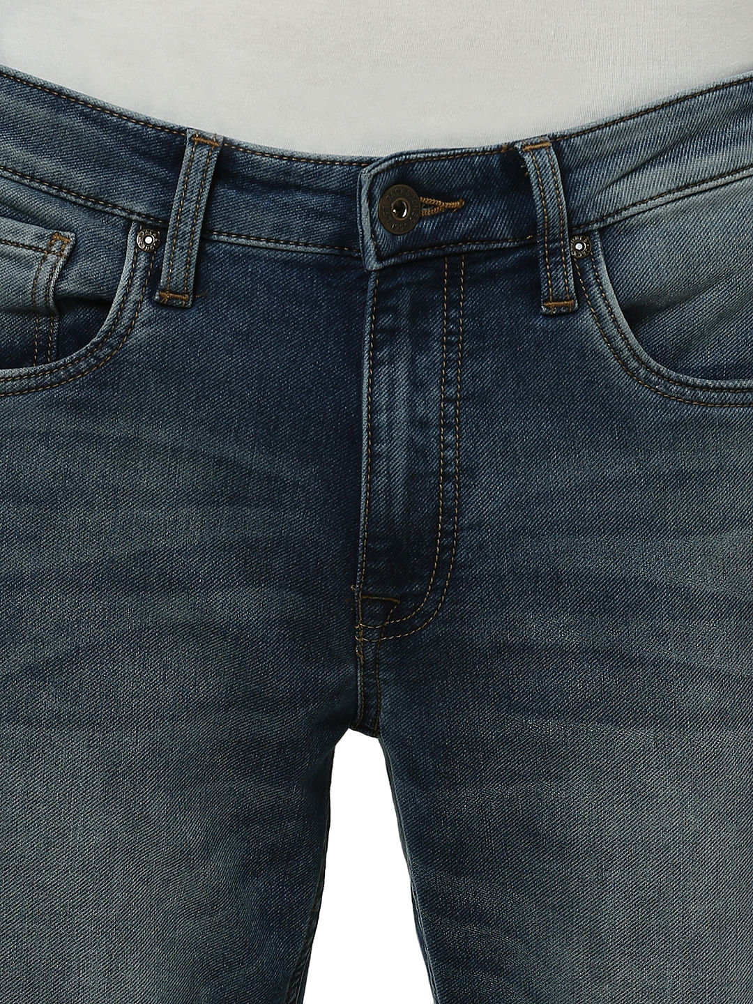 Blue Low Rise Glenn Washed Slim Fit Jeans
