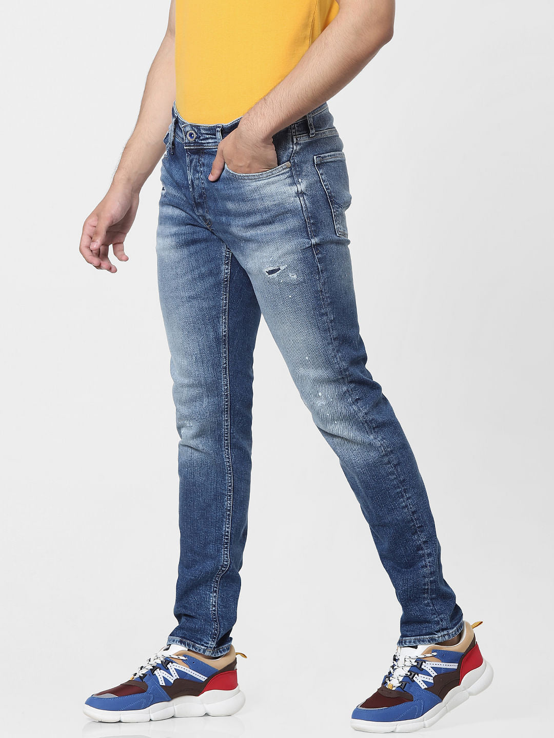 Blue Low Rise Glenn Slim Fit Jeans