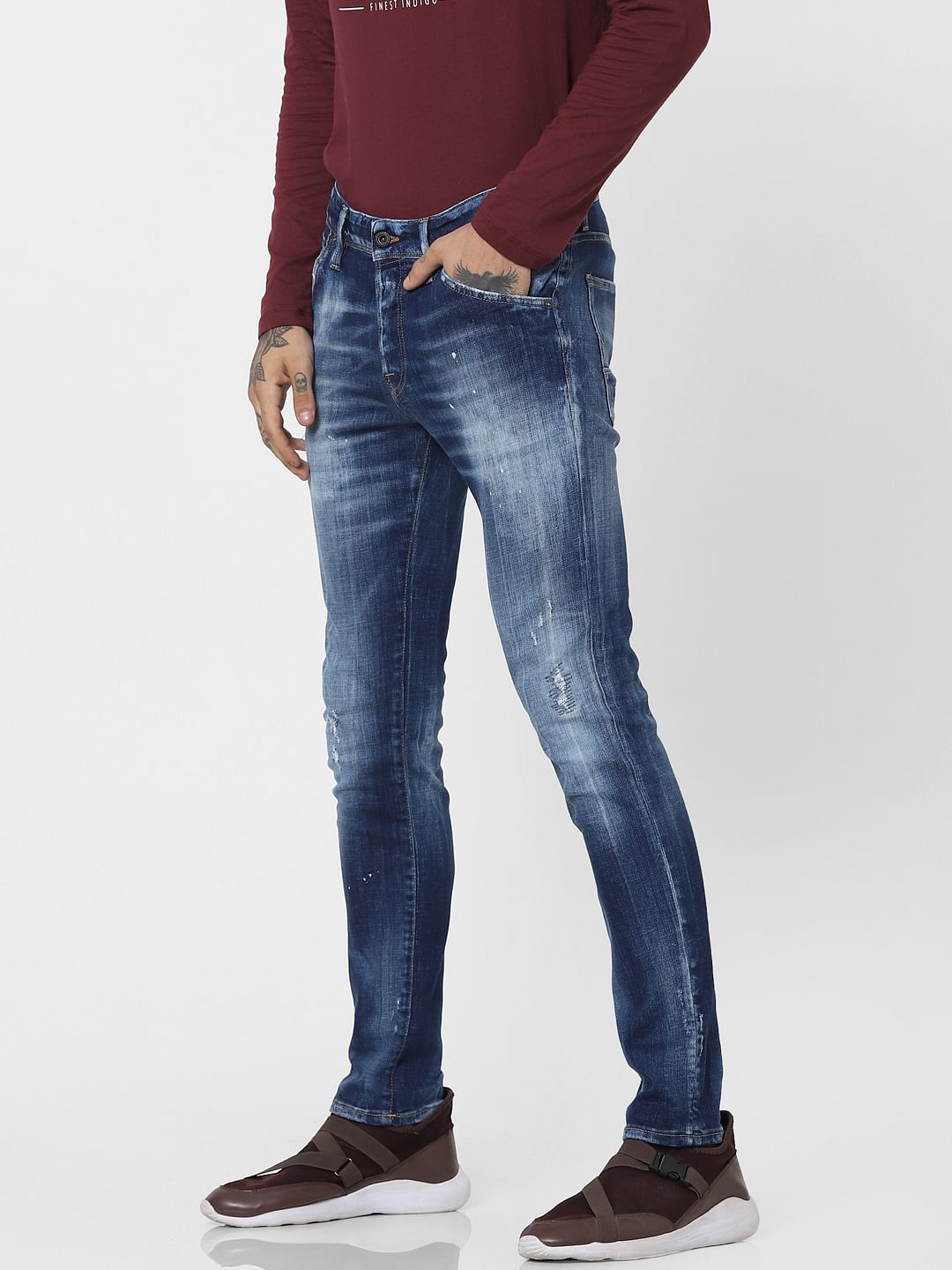 Ben Low Rise Ripped Skinny Jeans