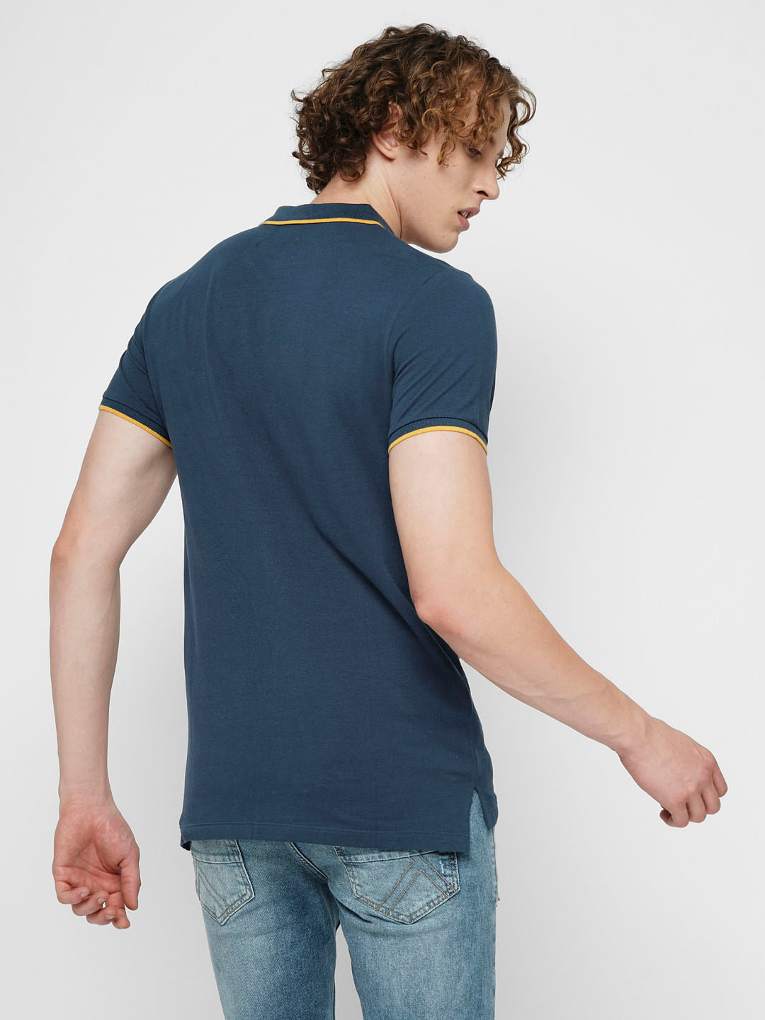 PRODUKT by JACK&JONES Blue Colourblocked Cotton Polo