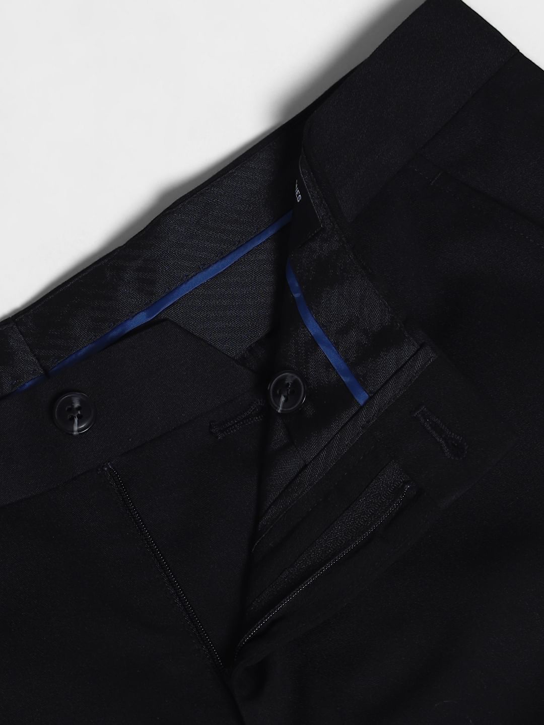 Black Mid Rise Slim Fit Trousers