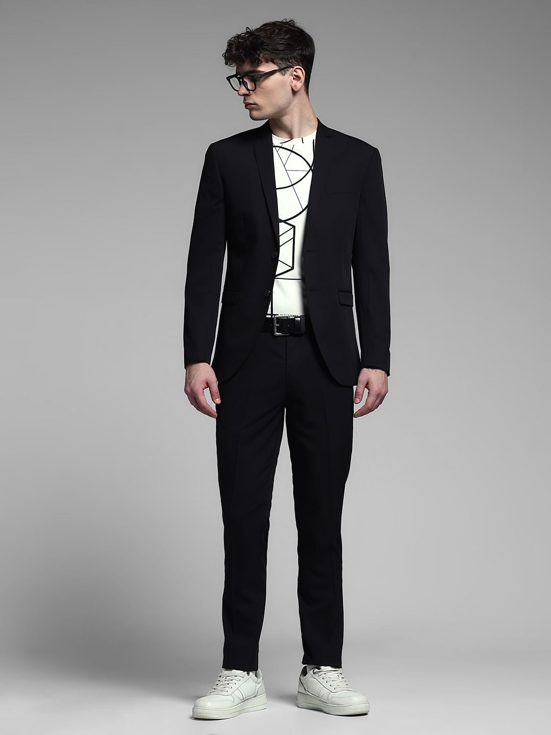 Black Mid Rise Slim Fit Trousers
